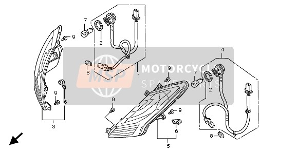 33460KTF980, Cord Comp., L. Fr. Winker, Honda, 0